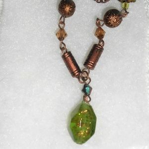 Antique Copper-Colored Beaded Necklace NWT